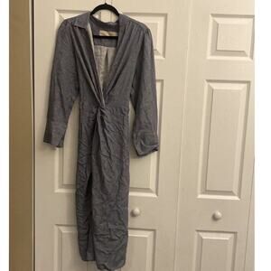 Jens Pirate‎ Booty Women's Medium Blue Floral Maxi Twist Front Dress